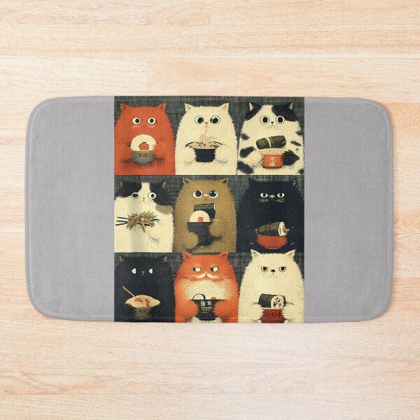 Item preview, Annoyed Japanese Cats Eating Snacks Cat Dad Graphic Tee Tank Top designed and sold by KathieFaugh.
