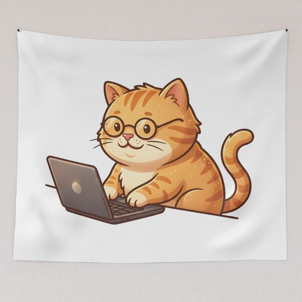 Item preview,  Orange Cat Working on a Laptop Orange Cat Working on a Laptop designed and sold by umiinuraa.