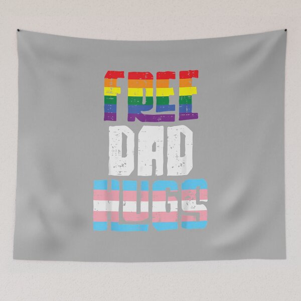 Item preview, Free Dad Hugs Gay Trans Flag Transgender Pride LGBT Papa Men designed and sold by ArleneRowe.