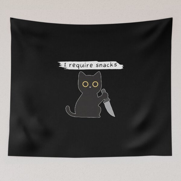 Item preview, Funny Cat Meme I Require Snacks Design Men Women Kids designed and sold by cass-vale-lab.