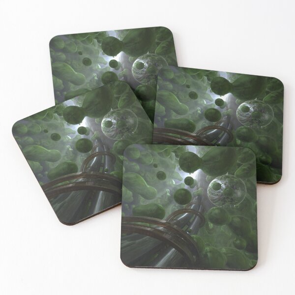 Item preview, 3D Microscopic World - Abstract Green Cells - Science Poster designed and sold by Keltoi-art.