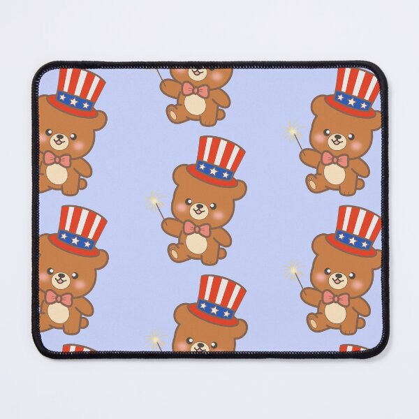Item preview, Cute Teddy Bear Holding Sparkler with 4th of July Patriotic Hat Illustration designed and sold by Teenidesign .