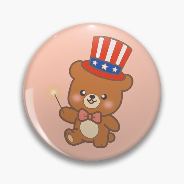 Item preview, Cute Teddy Bear Holding Sparkler with 4th of July Patriotic Hat Illustration⁠ designed and sold by Teenidesign .