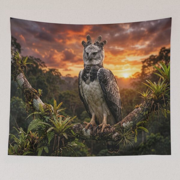 Item preview, Majestic Harpy Eagle at Sunset Jungle Art designed and sold by Natural life.