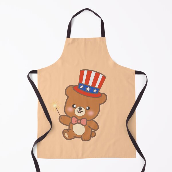 Item preview, Cute Teddy Bear Holding Sparkler with 4th of July Patriotic Hat Illustration designed and sold by Teenidesign .