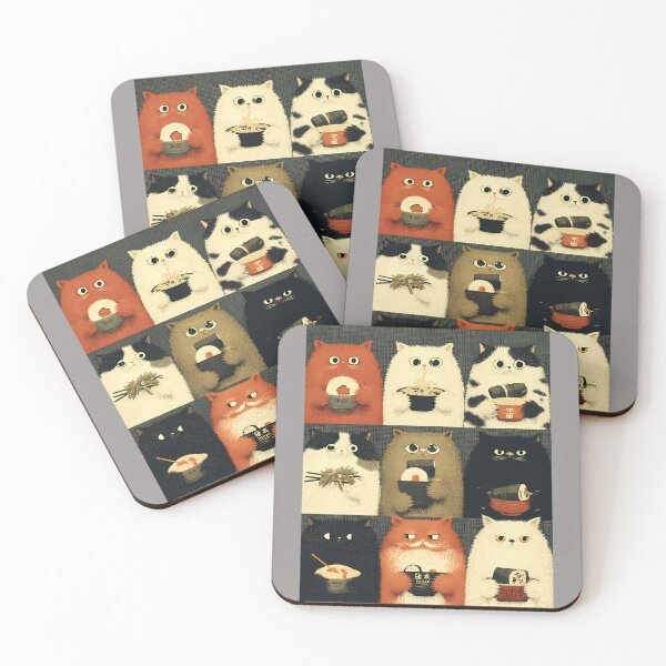 Item preview, Annoyed Japanese Cats Eating Snacks Cat Dad Graphic Tee designed and sold by KathieFaugh.