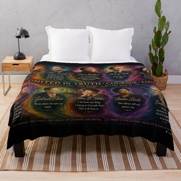 Item preview, United in Truth, Courage & Love | LGBTQ+ History Art | Pride Month Poster | Bayard Rustin Alan Turing James Baldwin | Rainbow Galaxy Wall Art designed and sold by Examine the Past.