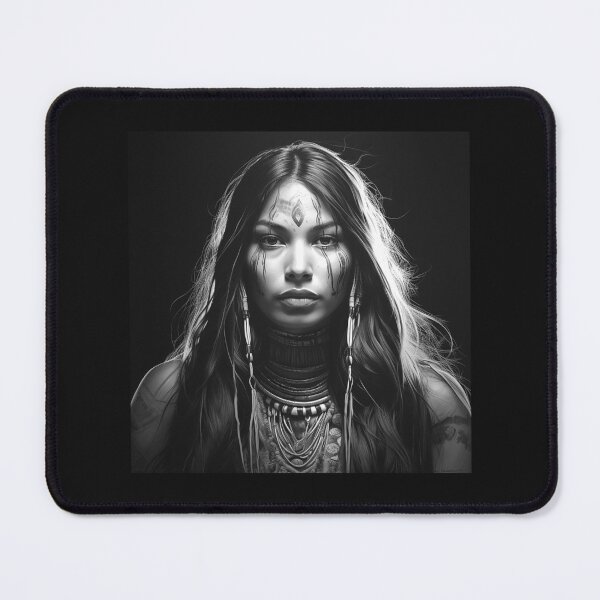 Item preview, Black and White Mystical Woman Portrait Dark Fantasy Art designed and sold by inkoutninja.