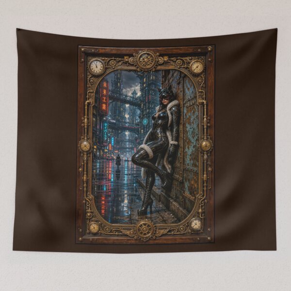 Item preview, Obsidian Siren Cygnia In Neo-Kyoto Cyberpunk Cityscape Astonishing AI Concept Art by Xzendor7 designed and sold by Xzendor7 Digital Art Creations.