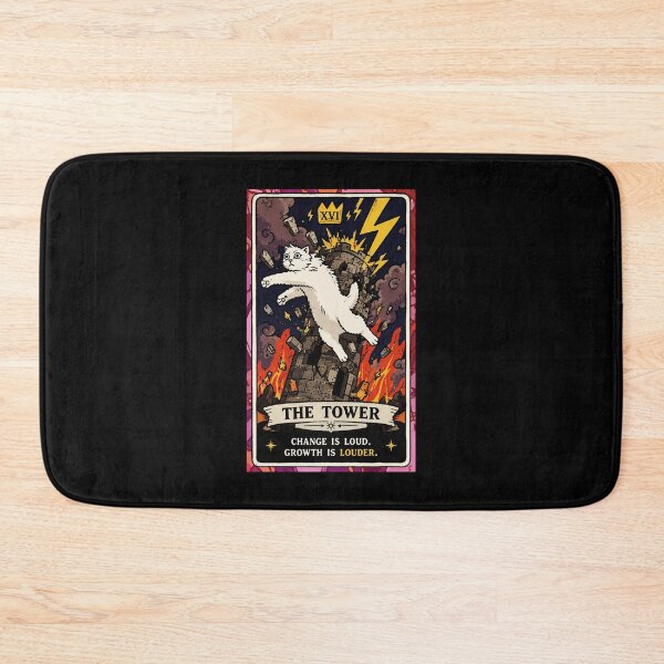 Item preview, Dramatic Cat Tower Card Retro Fortune Telling Illustration designed and sold by ferminhays.
