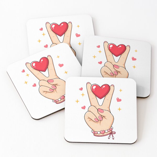 Item preview, Hand Peace Sign Holding Heart designed and sold by ArtMassive.