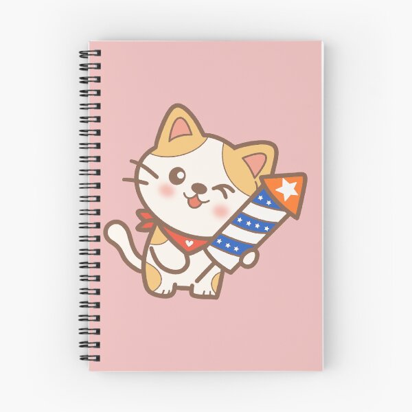 Item preview, Cute Ginger Cat with 4th of July Patriotic Rocket Firework Illustration⁠ designed and sold by Teenidesign .