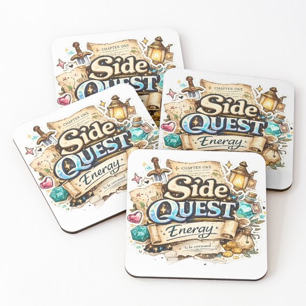 Item preview, Side Quest Energy designed and sold by Candlelit Catastrophes.
