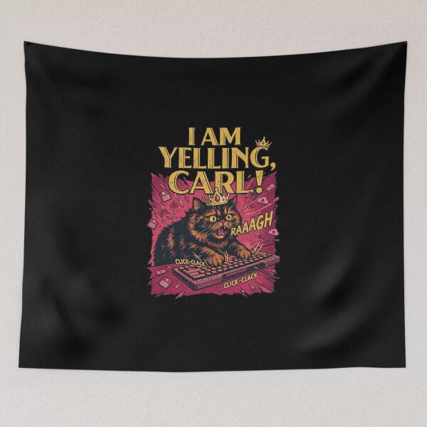 Item preview, Funny I Am Yelling Carl Donut Cat Meme designed and sold by cass-vale-lab.