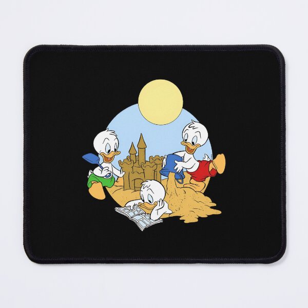 Item preview, Retro Cartoon Duck Triplets Building Sandcastle On Beach designed and sold by MindrootEchoart.