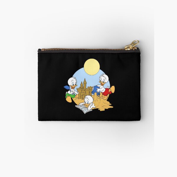 Item preview, Retro Cartoon Duck Triplets Building Sandcastle On Beach designed and sold by MindrootEchoart.