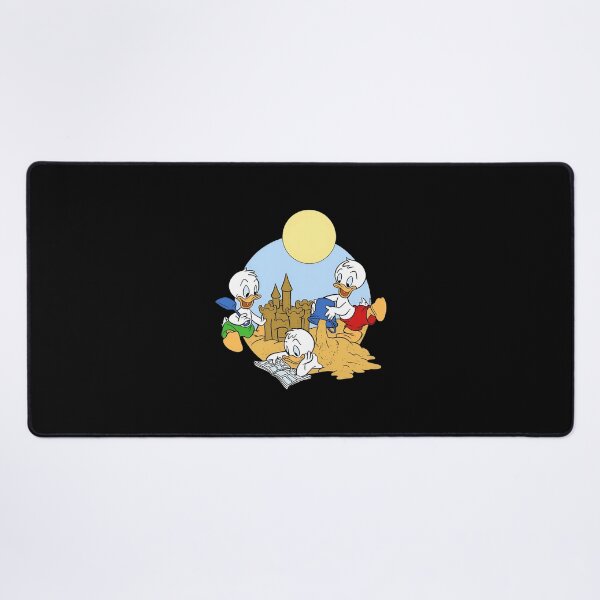 Item preview, Retro Cartoon Duck Triplets Building Sandcastle On Beach designed and sold by MindrootEchoart.