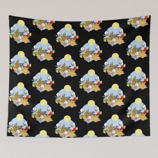 Item preview, Retro Cartoon Duck Triplets Building Sandcastle On Beach designed and sold by MindrootEchoart.