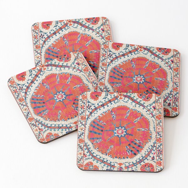 Item preview, Large Medallion Suzani Bokhara Uzbekistan Embroidery Print designed and sold by Vicky Brago-Mitchell®.