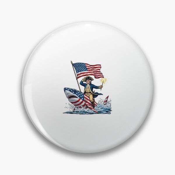 Item preview, george washington riding shark funny july 4th american flag designed and sold by cass-vale-lab.