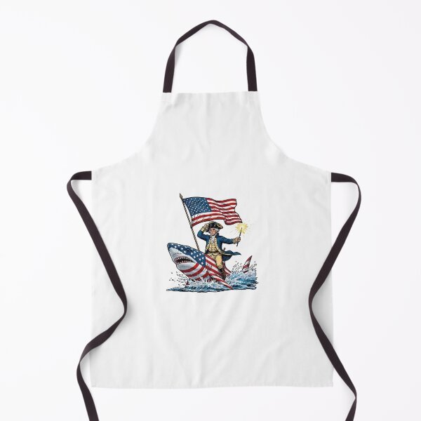 Item preview, george washington riding shark funny july 4th american flag designed and sold by cass-vale-lab.