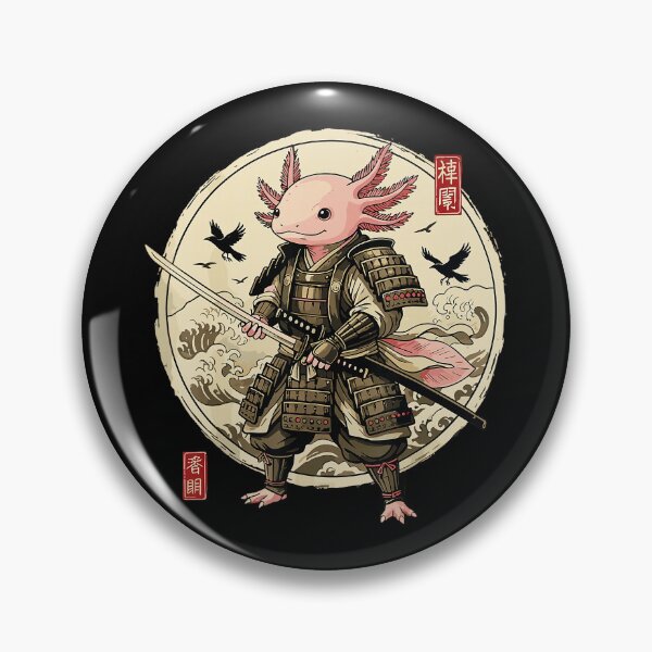 Item preview, Vintage Samurai Axolotl Warrior Illustration with Japanese Inspired Style designed and sold by titanlevi.