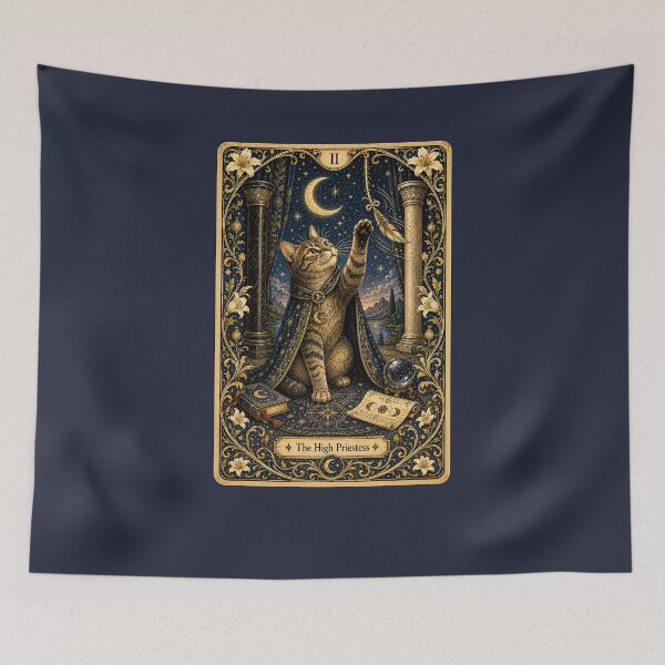 Item preview, The High Priestess Feline Wisdom Tarot Card designed and sold by thelivingrp.