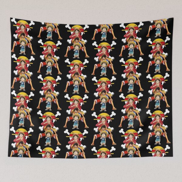 Item preview, Luffy Evolution Retro Anime Straw Hat Jolly Roger designed and sold by MindrootEchoart.