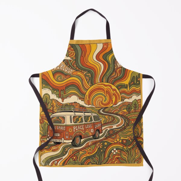 Item preview, Groovy 70s Camper Van Retro Rainbow Sunset Adventure designed and sold by RetroRewind Studio.