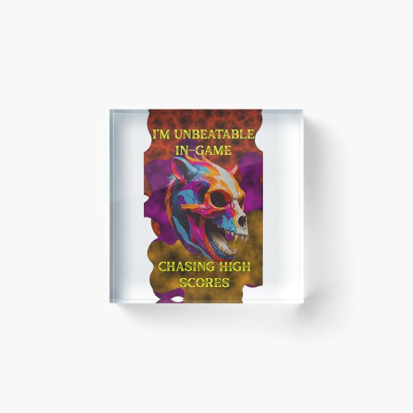 Item preview, Im Unbeatable In Game Chasing High Scores Colorful Bear Skull designed and sold by Animalloveus.