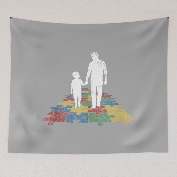 Item preview, Autism Awareness Dad and Child Puzzle Piece Tank Top designed and sold by KathieFaugh.