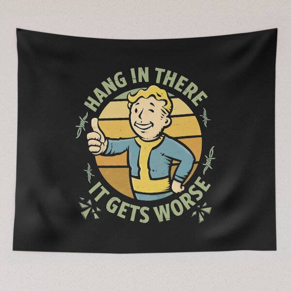 Item preview, Retro Cartoon Guy Thumbs Up Hang In There designed and sold by folk-4-arts.
