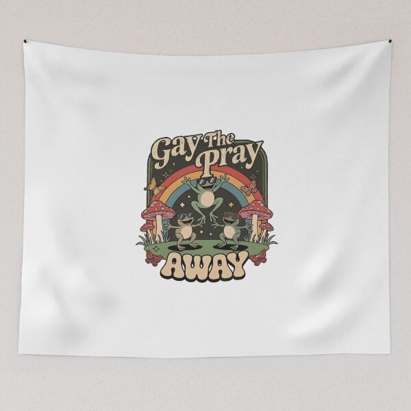 Item preview, Gay The Pray Away Rainbow Funny Meme Frogs LGBT Pride LGBTQ designed and sold by cass-vale-lab.