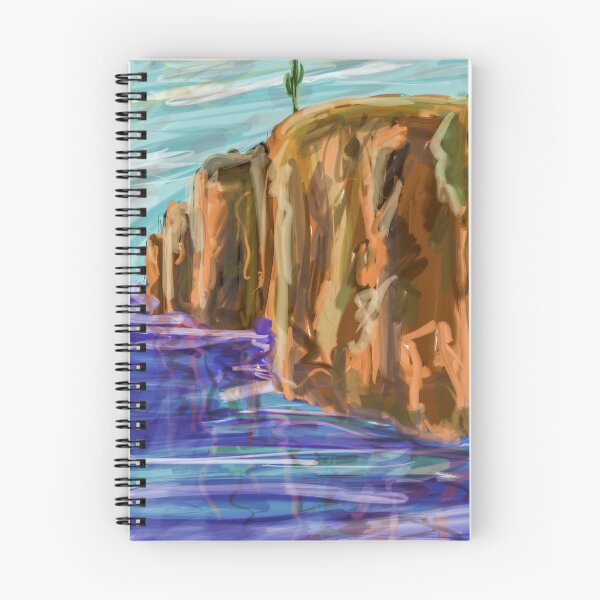 Item preview, Deep Blue Canyon – Digital Painting of Ochre Cliffs and Wild River designed and sold by Keltoi-art.