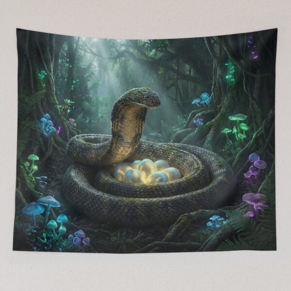 Item preview, Mystical Cobra Guarding Glowing Magical Eggs designed and sold by Natural life.