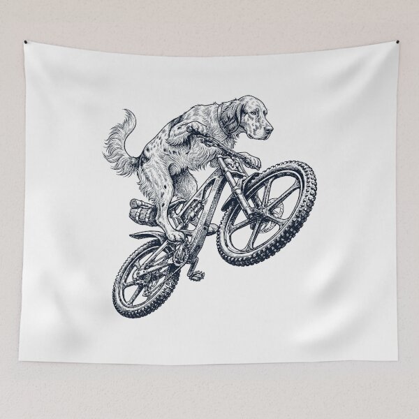 Item preview, Vintage English Setter Riding Bicycle Cycling Bike Dog Lover designed and sold by TerryConnells.