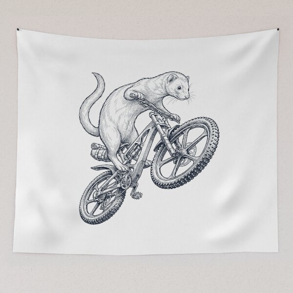 Item preview, Vintage Ferret Riding Bicycle Cycling Bike Animal Lover designed and sold by TerryConnells.