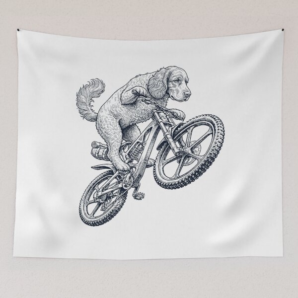Item preview, Vintage Field Spaniel Riding Bicycle Cycling Bike Dog Lover designed and sold by TerryConnells.