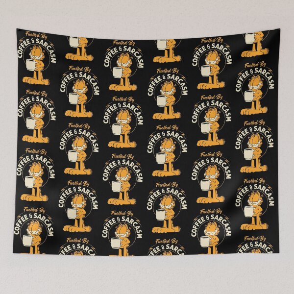 Item preview, Garfield Fuelled By Coffee And Sarcasm Retro Cat designed and sold by MindrootEchoart.