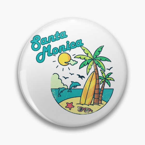 Item preview, Santa Monica Beach Retro Vintage Summer Surf Design designed and sold by DonnaRaine.