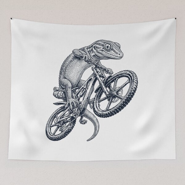Item preview, Vintage Gecko Riding Bicycle Cycling Bike Animal Lover designed and sold by TerryConnells.