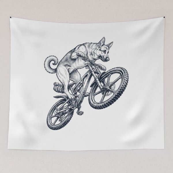 Item preview, Vintage German Shepherd Riding Bicycle Cycling Bike Dog Lover designed and sold by TerryConnells.