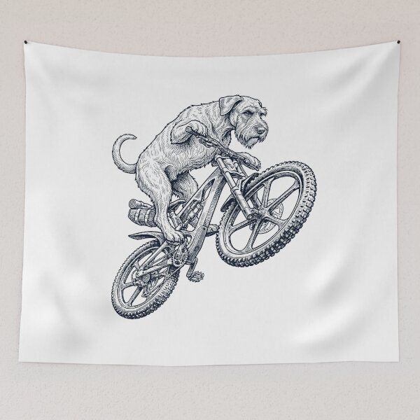 Item preview, Vintage Giant Schnauzer Riding Bicycle Cycling Bike Dog Lover designed and sold by TerryConnells.