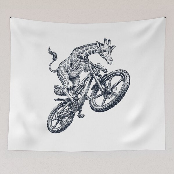 Item preview, Vintage Giraffe Riding Bicycle Cycling Bike Animal Lover designed and sold by TerryConnells.