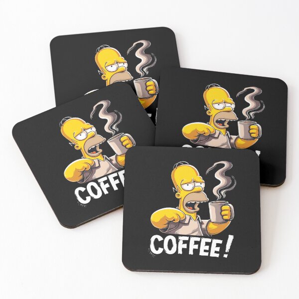 Item preview, Homer Simpson Sleepy Coffee Lover Retro Cartoon designed and sold by MindrootEchoart.
