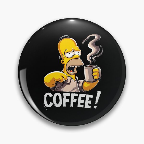 Item preview, Homer Simpson Sleepy Coffee Lover Retro Cartoon designed and sold by MindrootEchoart.