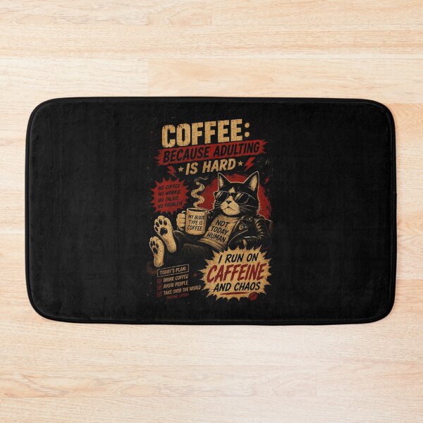 Item preview, Funny Coffee Cat Vintage Caffeine Chaos Adulting Humor  designed and sold by Modaozushi216.