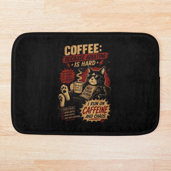 Item preview, Divertido gato de café, vintage, cafeína, caos, humor de adultos designed and sold by Modaozushi216.