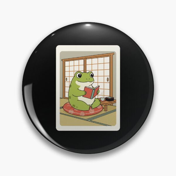 Item preview, Cozy Frog Reading Book in Traditional Japanese Room Scene designed and sold by JordynLadukeg65.