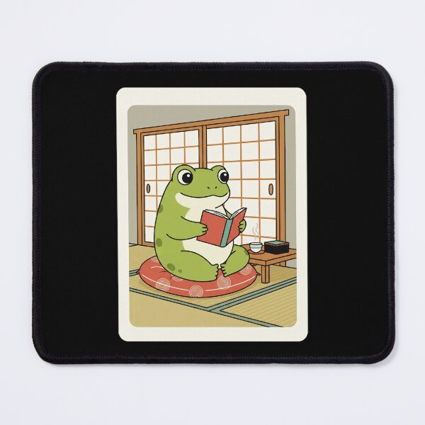 Item preview, Cozy Frog Reading Book in Traditional Japanese Room Scene designed and sold by JordynLadukeg65.